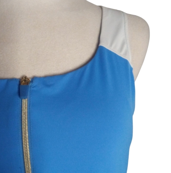 Lilly Pulitzer Luxletic Meryl Khalil Blue & White Upf 50 Zip Front Size Medium - Picture 3 of 8